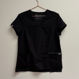 Figs Black Short Sleeve Women's Scrub Top